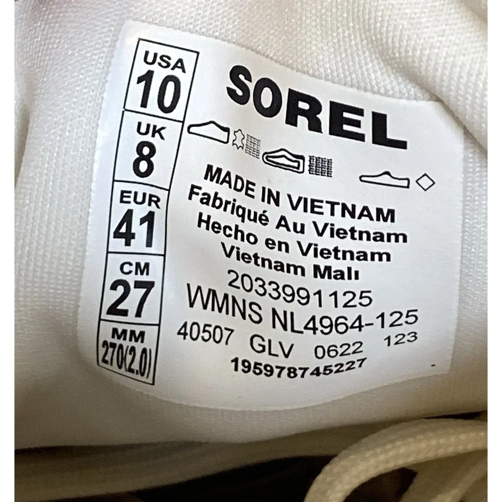 Sorel Women's ONA 503 Low Suede Knit Sea Salt Chalk Platform Sneakers Shoes 10